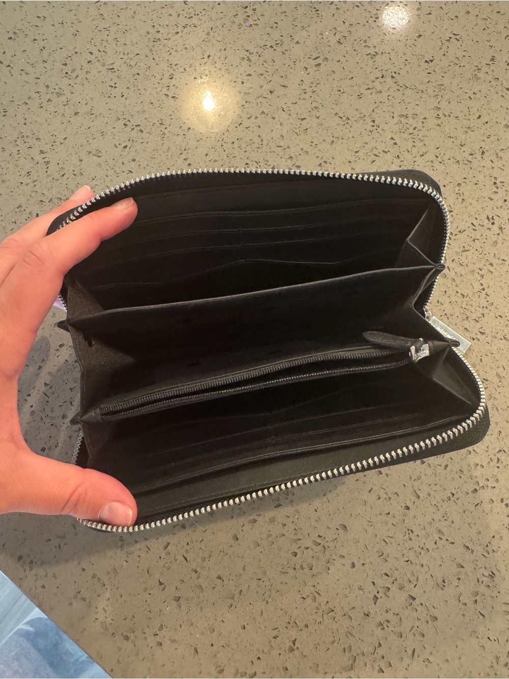 kate spade White and Gray Saffiano Zip Wallet - Picture 4 of 6